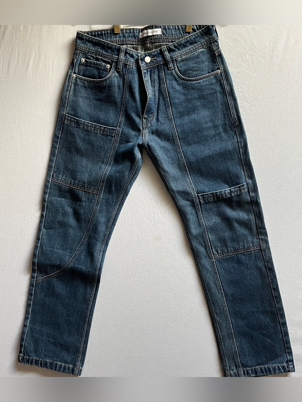 Vintage Calvin Klein Made in USA Front Seam Straight Leg Denim Jeans Size 32